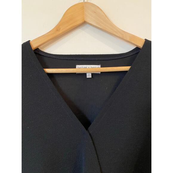 Texture & Thread by Madewell Crepe V- Neck Wrap Top Black Women's Size Medium - Picture 7 of 12